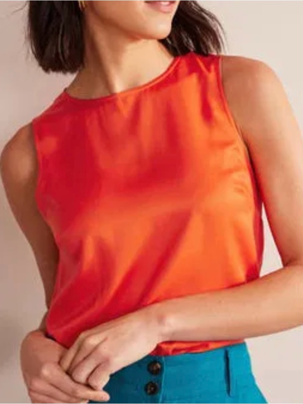 Eileen Fisher Sleeveless Shell Top in Bright Orange